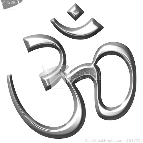Image of 3D Silver Hinduism Symbol 
