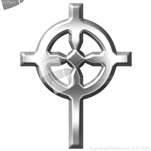 Image of 3D Silver Celtic Cross 