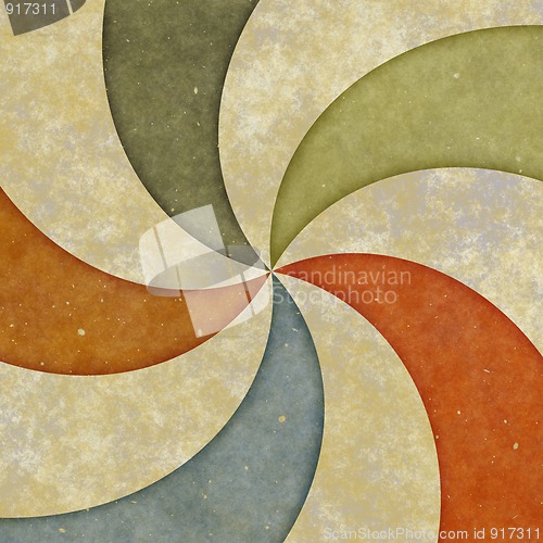 Image of sixties style grungy sunburst swirl