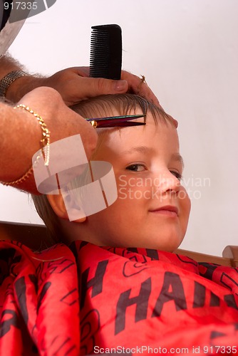 Image of Boy at the hairdresser