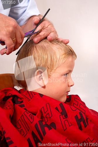 Image of Boy at the hairdresser