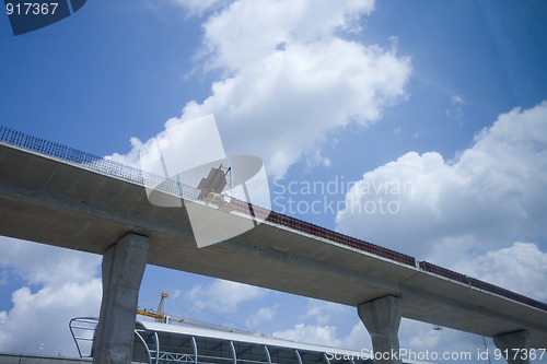 Image of highway and blue sky background