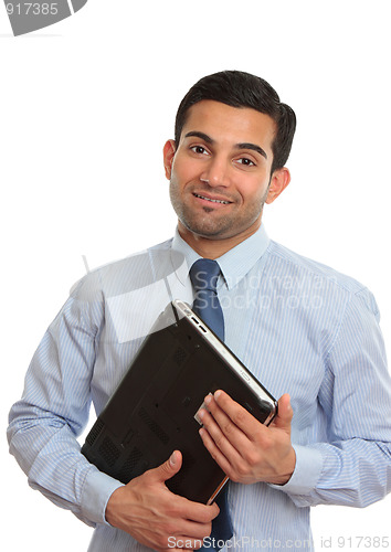 Image of Smiling IT technician consultant salesman