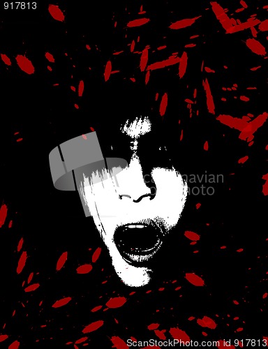 Image of Scary And Bloody Creepy Women Face