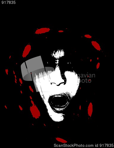 Image of Scary And Bloody Creepy Women Face