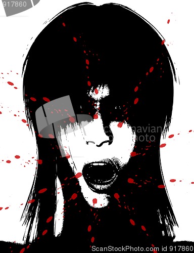 Image of Scary And Bloody Creepy Women Face