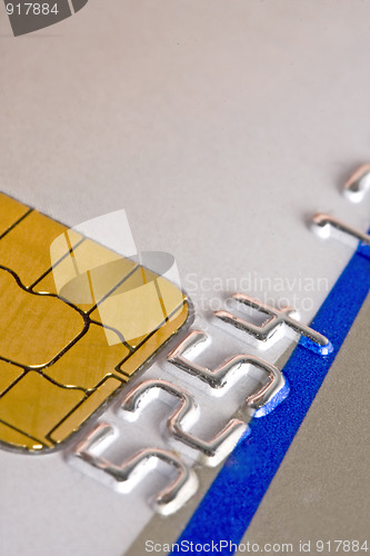 Image of  gold chip of a credit card