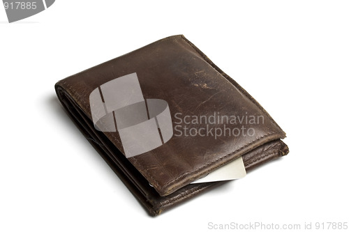 Image of Brown wallet with credit card