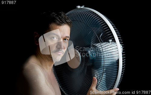 Image of man with fan