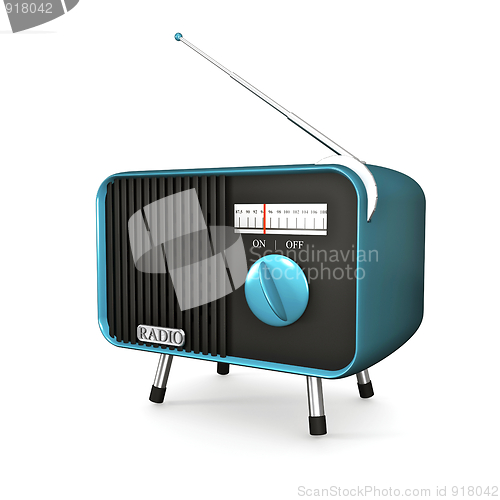 Image of Turquoise retro radio