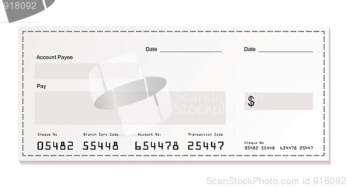 Image of white dollar cheque