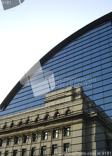 Image of Old Building Reflection On A Modern Architecture Structure