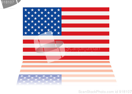 Image of american flag reflection