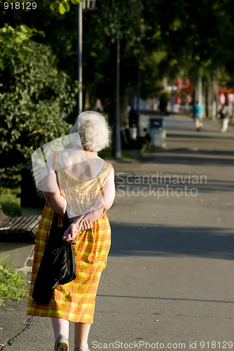 Image of old lady walk