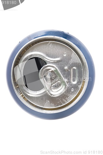 Image of top view of open aluminum can