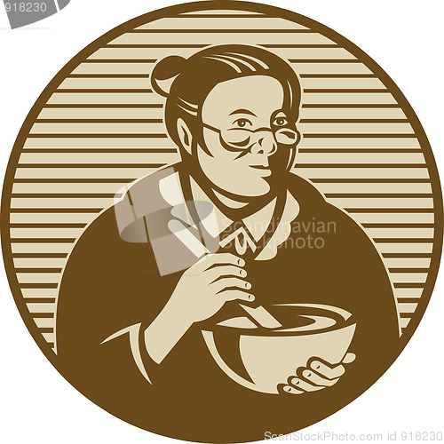 Image of granny cooking mixing bowl