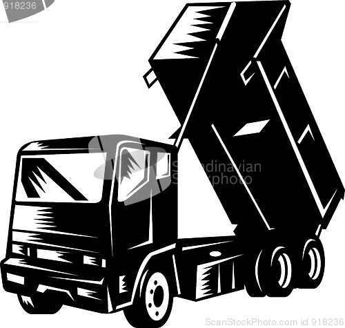 Image of dump truck isolated on white