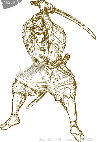 Image of samurai warrior with sword 