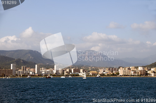 Image of panorama waterfront ajaccio corsica france