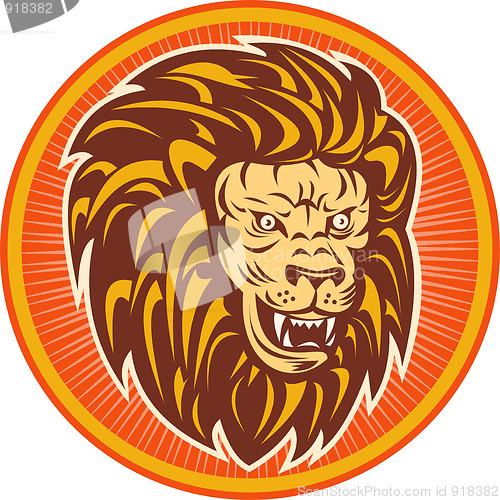 Image of angry lion head