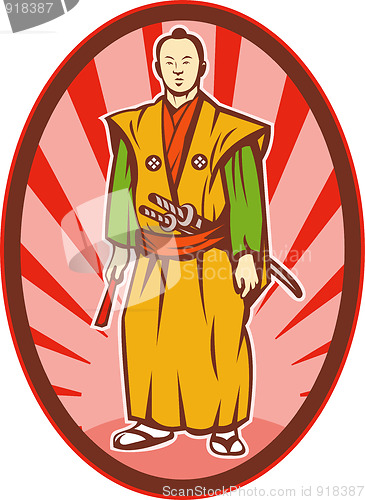 Image of Samurai warrior with katana sword