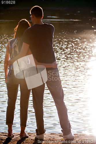 Image of Outdoor Couple Silhouette