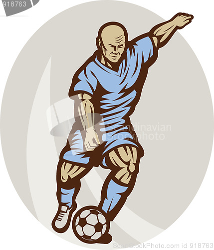 Image of Soccer player kicking the ball