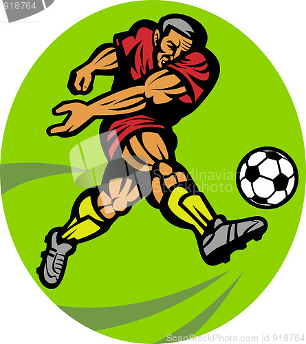 Image of Soccer player kicking the ball