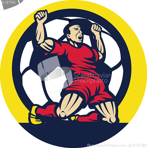 Image of Soccer player celebrating a goal