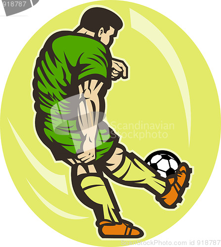 Image of Soccer player kicking the ball