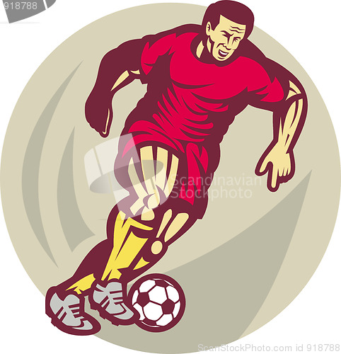 Image of Soccer player kicking the ball