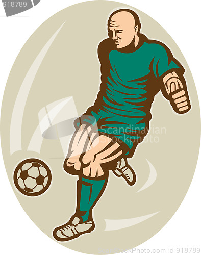 Image of Soccer player kicking the ball