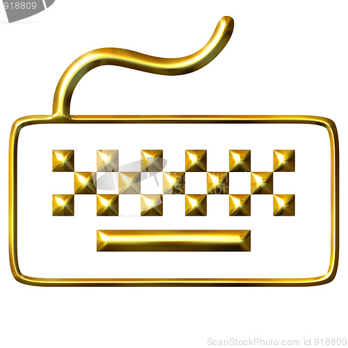 Image of 3D Golden Keyboard