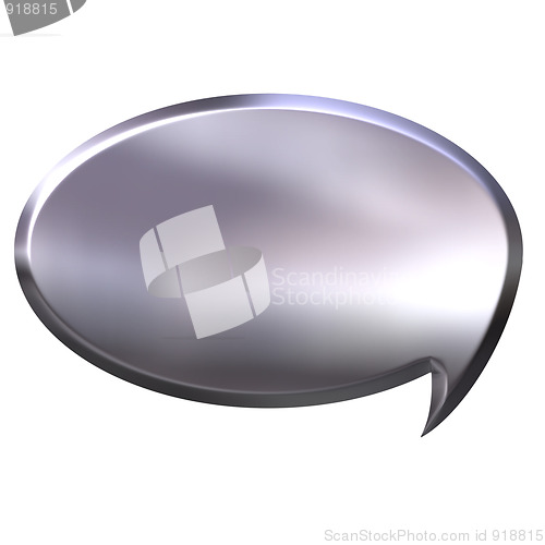 Image of 3D Silver Speech Bubble