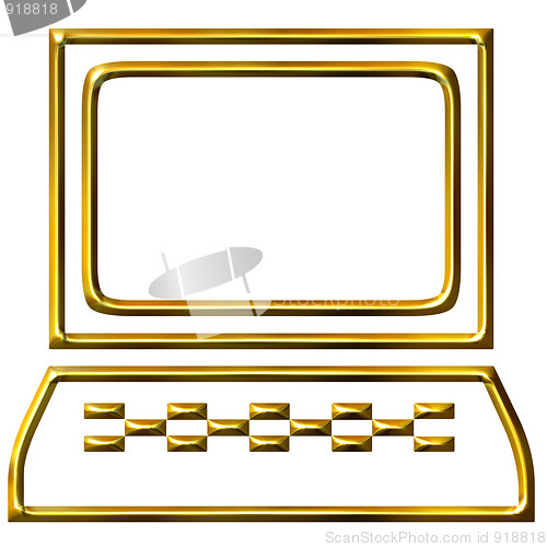 Image of 3D Golden Computer