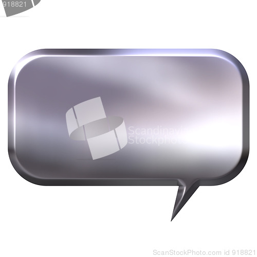 Image of 3D Silver Speech Bubble