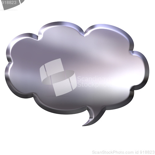 Image of 3D Silver Speech Bubble