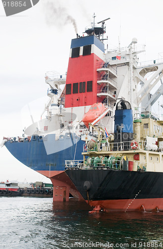 Image of Two ships moored at port