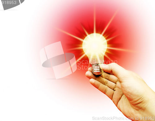 Image of Background with lit lightbulb