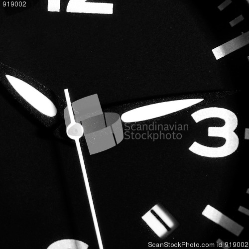 Image of Black and white clock.