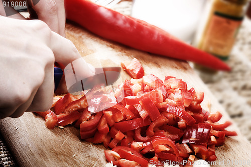 Image of Chopping vegetables