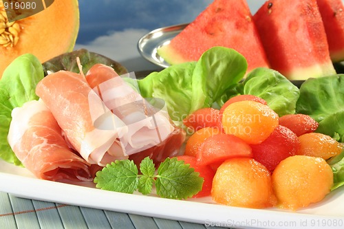 Image of Ham with melon