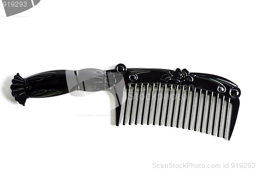 Image of Black comb isolated on white