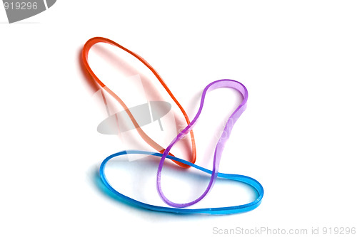 Image of Three colorful rubber bands