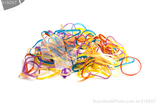 Image of Many colorful rubber bands 