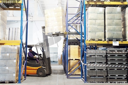 Image of working forklift loader