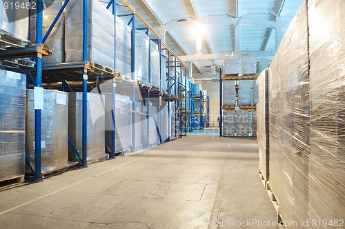 Image of warehouse with rack arrangement