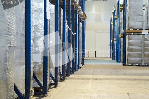 Image of warehouse with rack arrangement