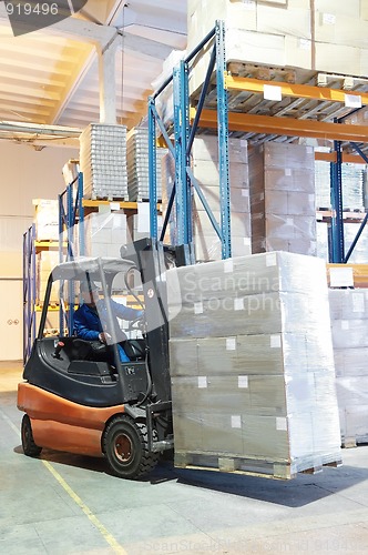 Image of Forklift loader at a warehouse