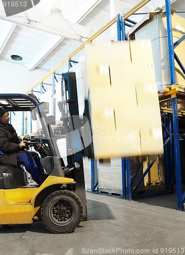 Image of warehouse loader forklift